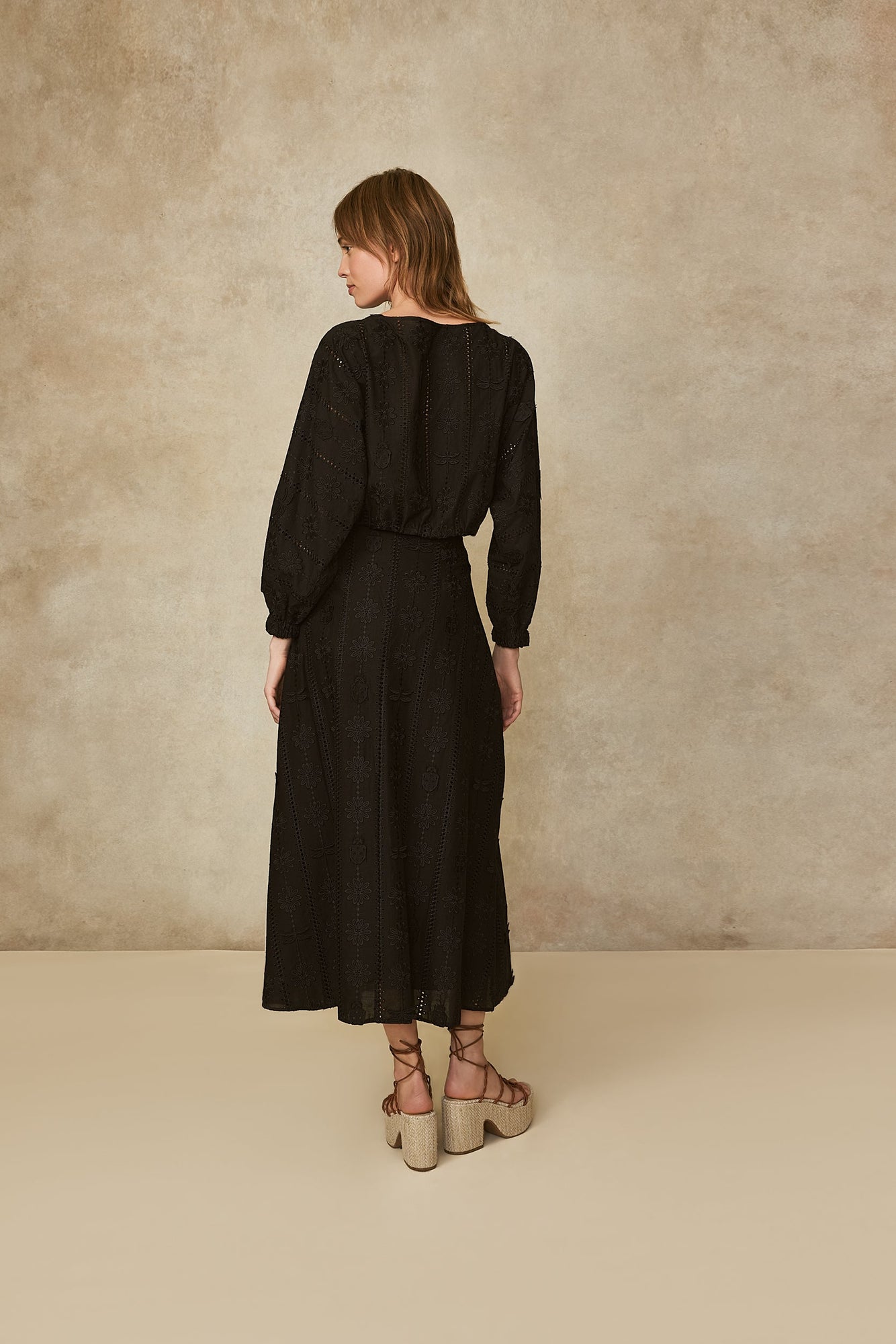 Garden Voile Full Skirt | Black