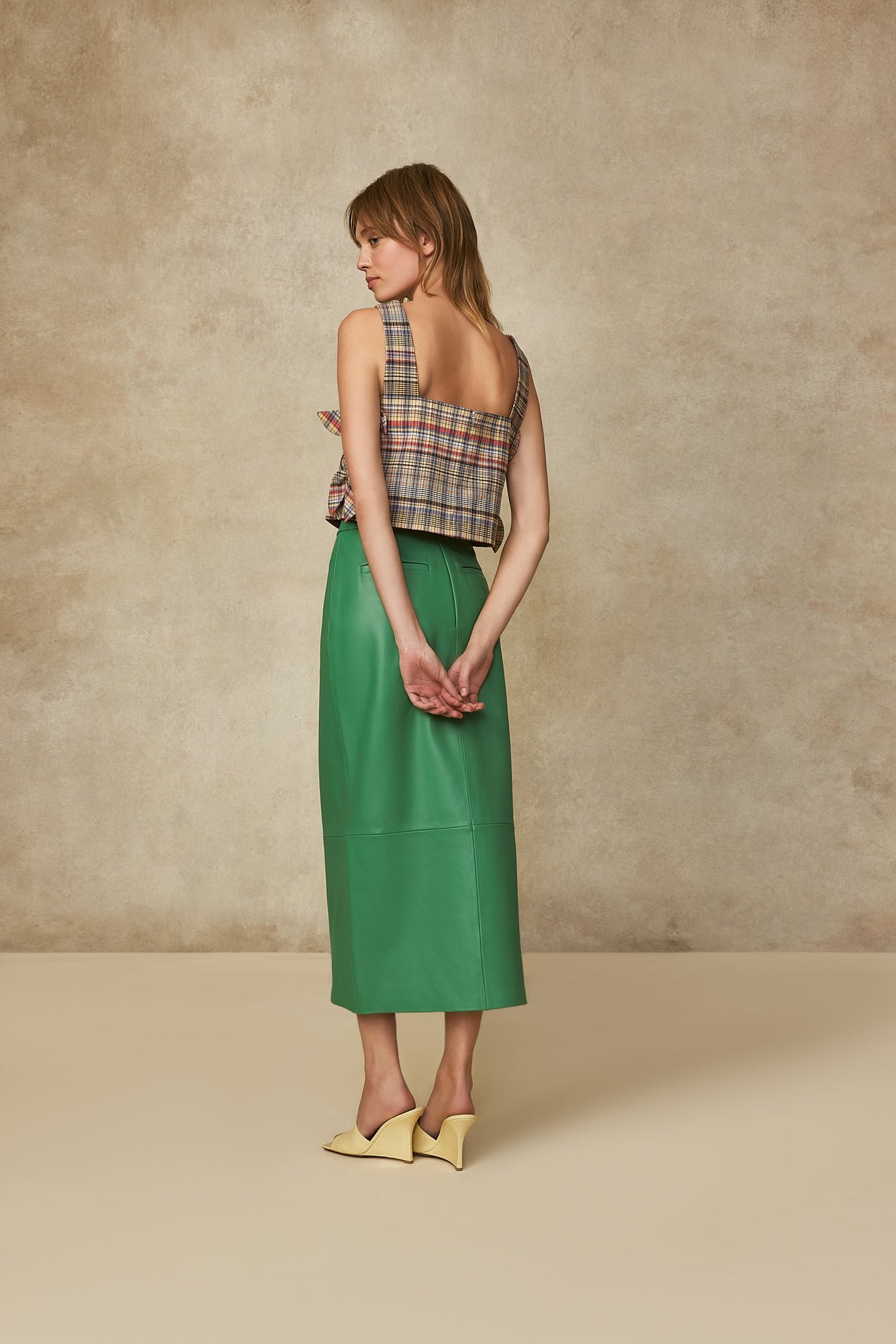 Leather Pencil Skirt | Jade