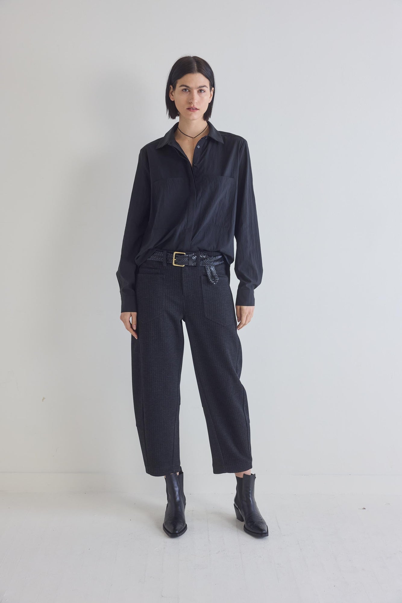 The Light Poplin Classic Blouse | Black