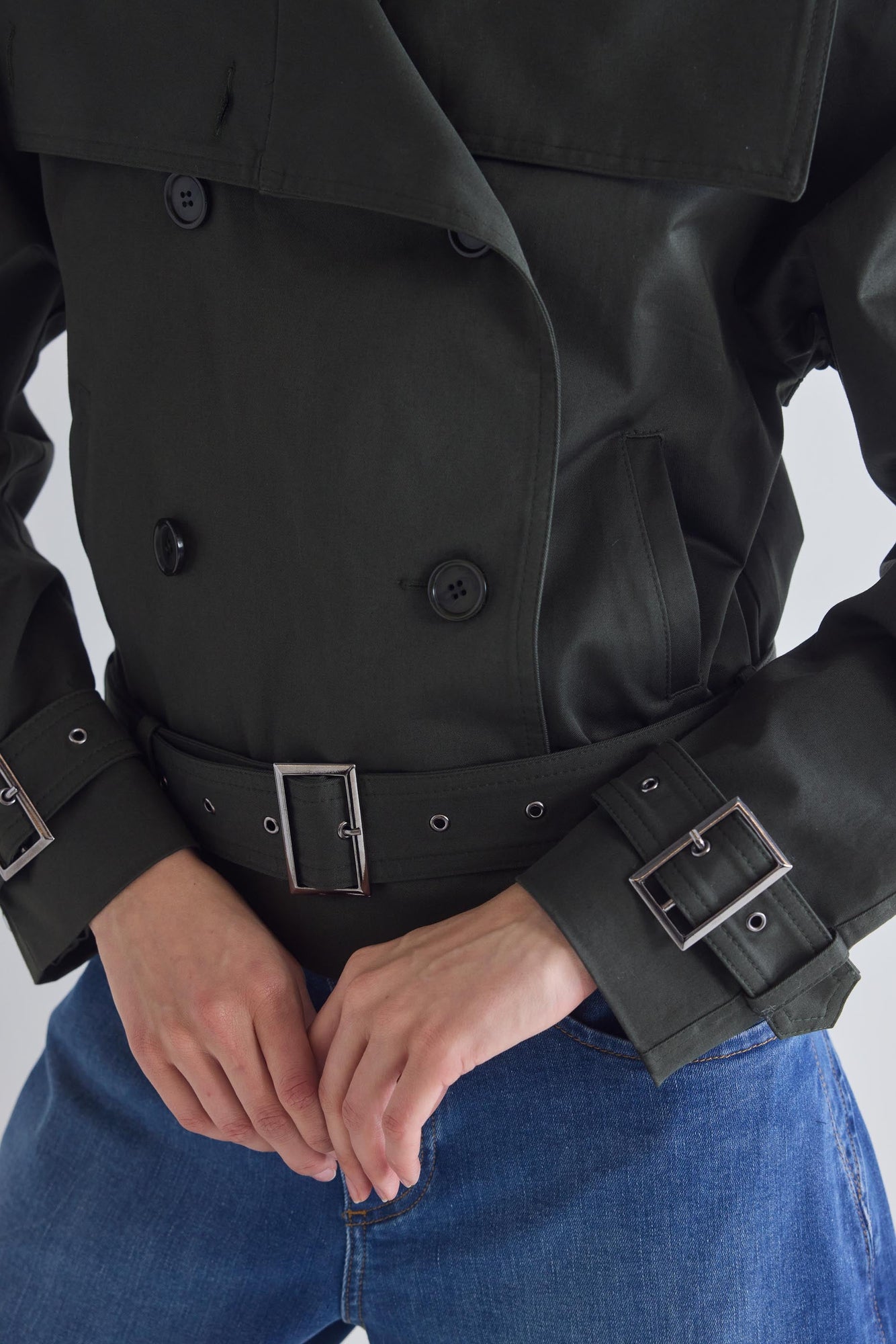 The Cropped Trench Coat | Olive