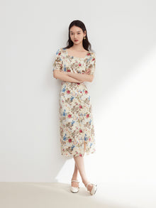 Floral Dress | Beige