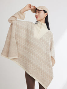 Cashmere Knit Poncho | Camel