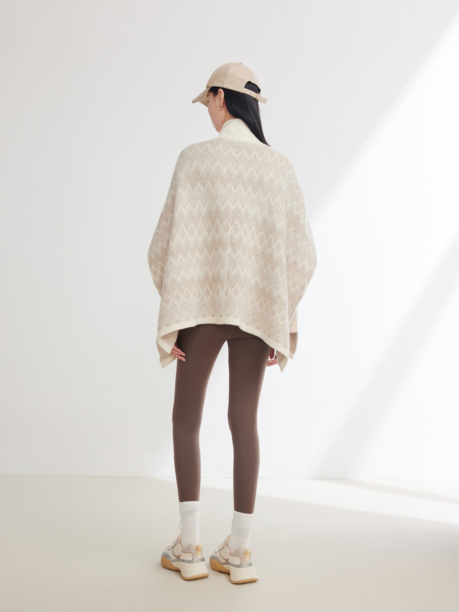 Cashmere Knit Poncho | Camel