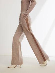 Knitted Wide-Leg Pant | Beige