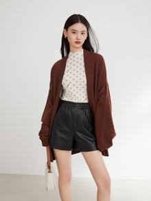 Oversized V-Neck Sweater | Brown