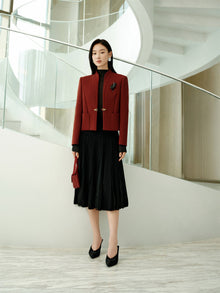 Wool Blazer | Wine Red