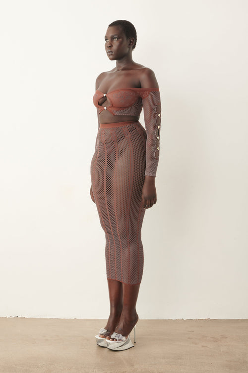 Womens | Fortune Skirt | Old Money Brown