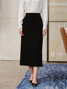 Triacetate Pencil Skirt | Black
