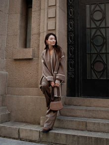 Yak Cashmere Loop Knit Coat | Camel