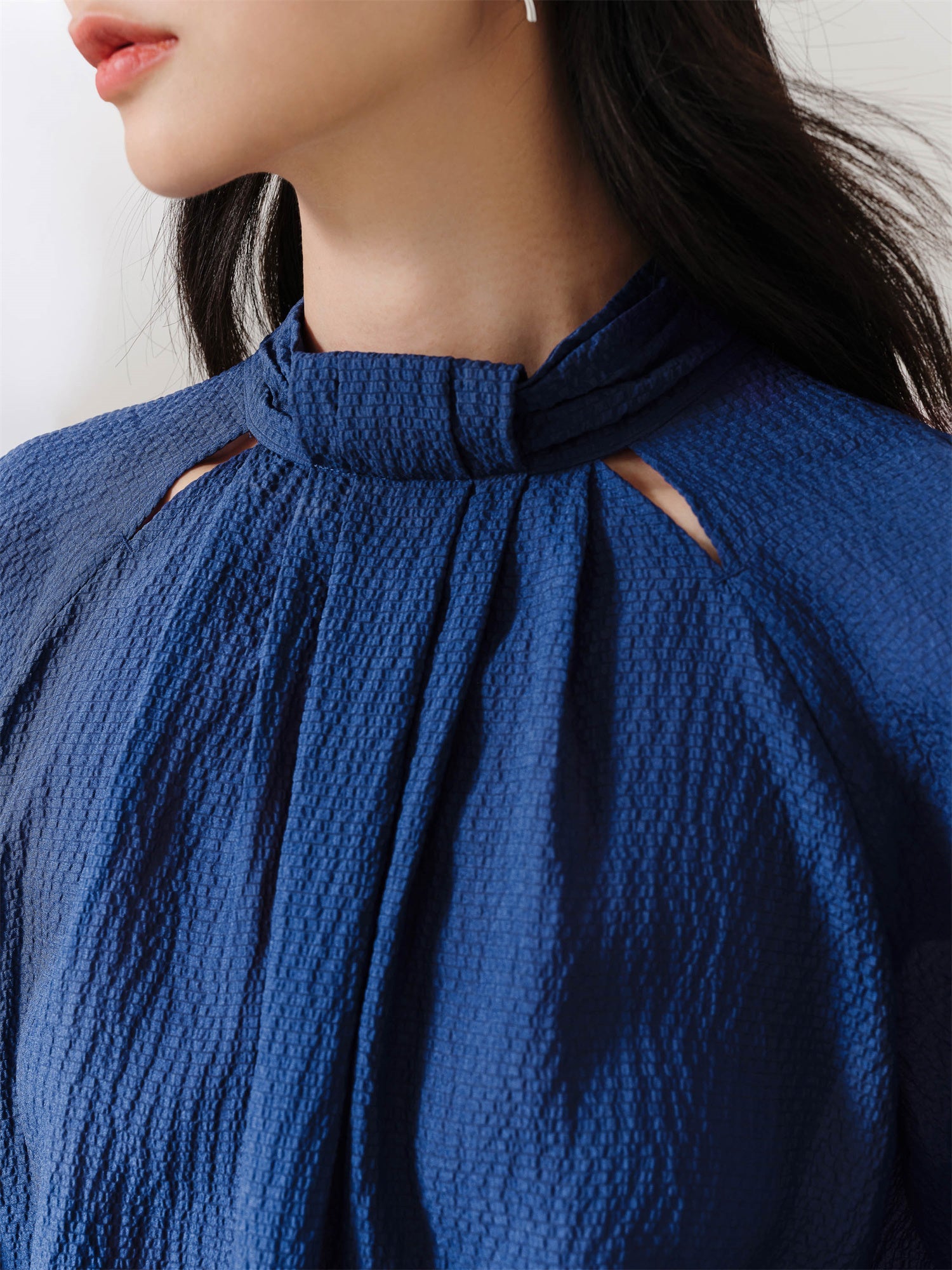 Silk Long-Sleeve Shirt | Navy