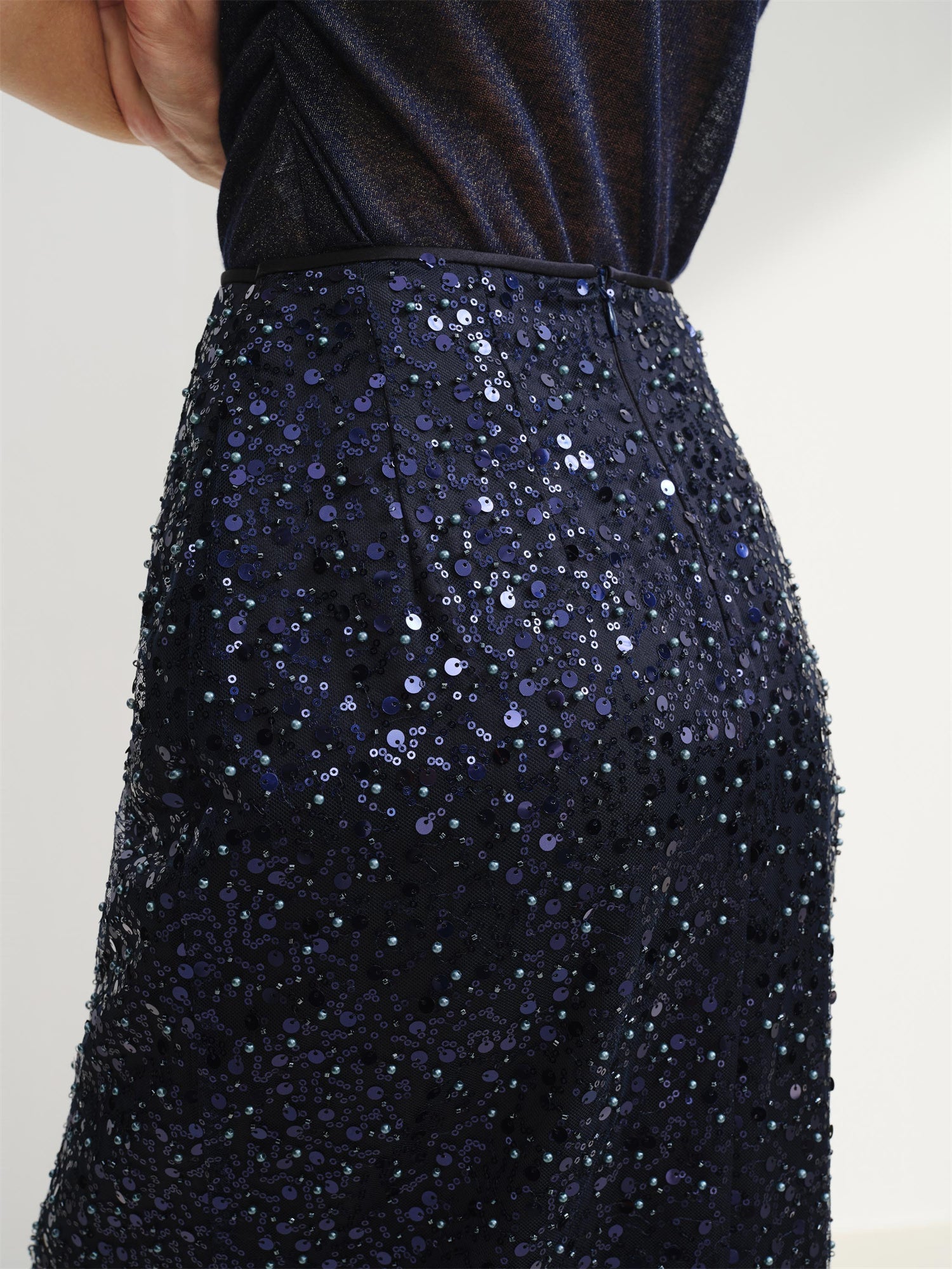 Sequin Skirt | Navy
