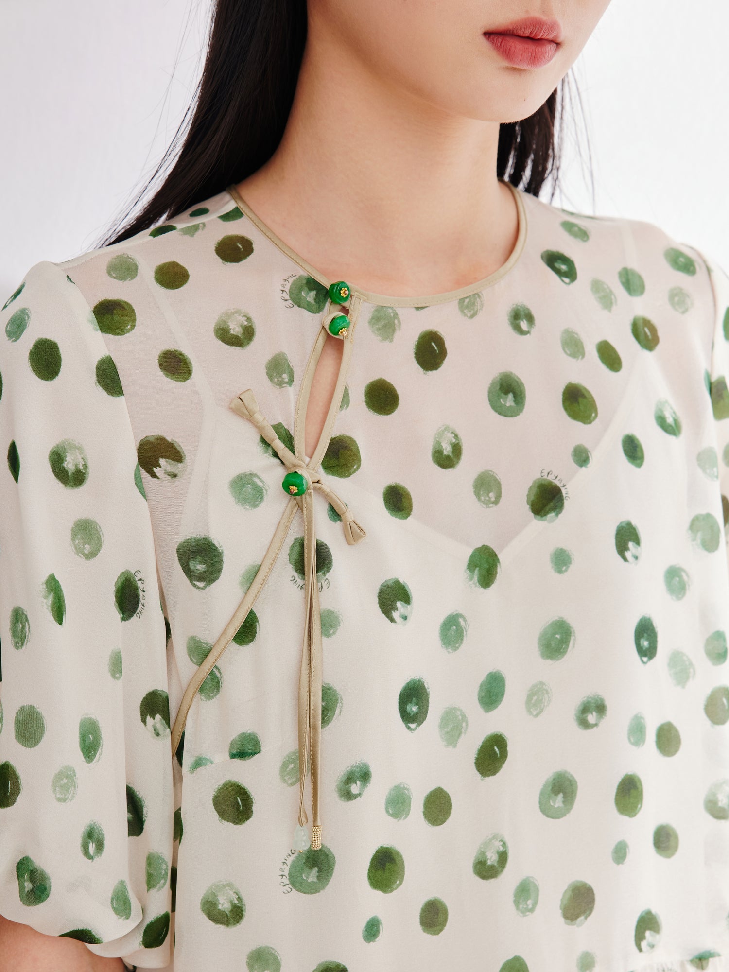 Silk Chiffon Dress | Green