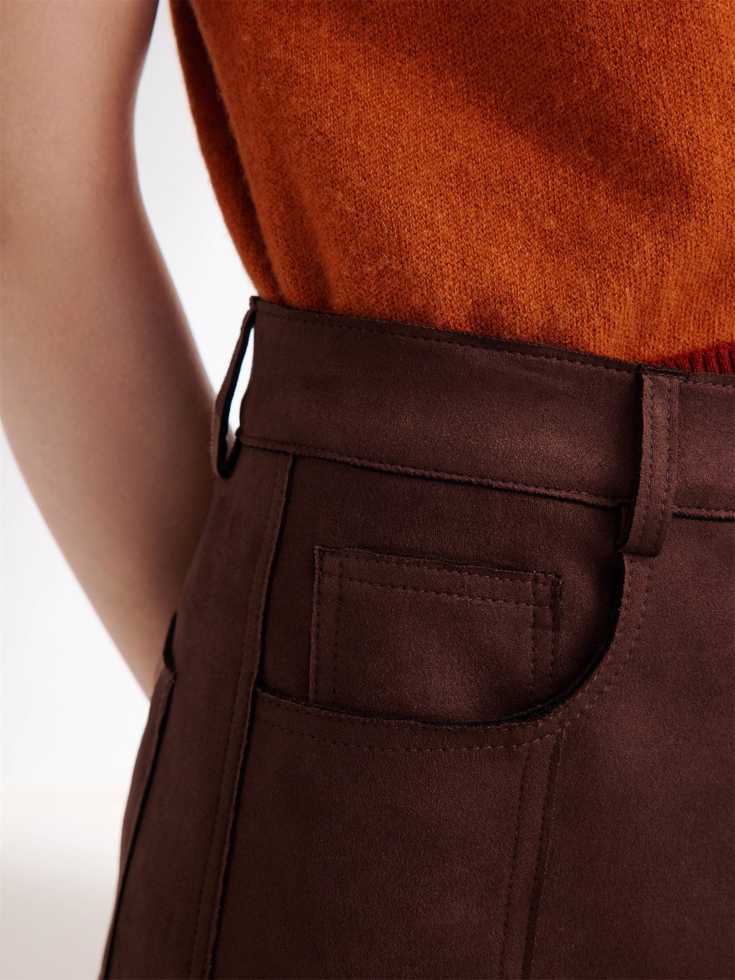 Pocket Style Maxi Skirt | Brown