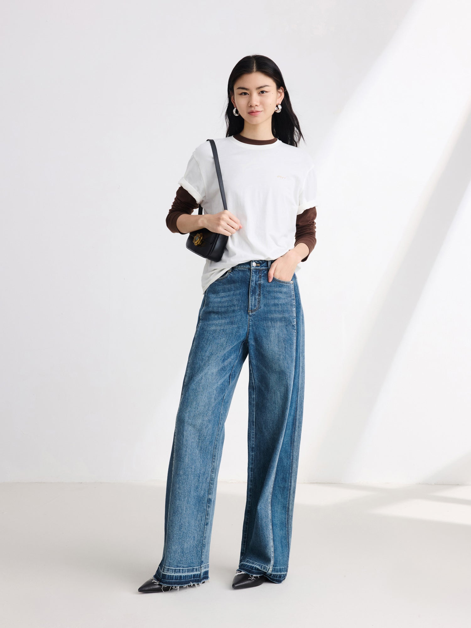 Wide-Leg Denim Trousers | Blue