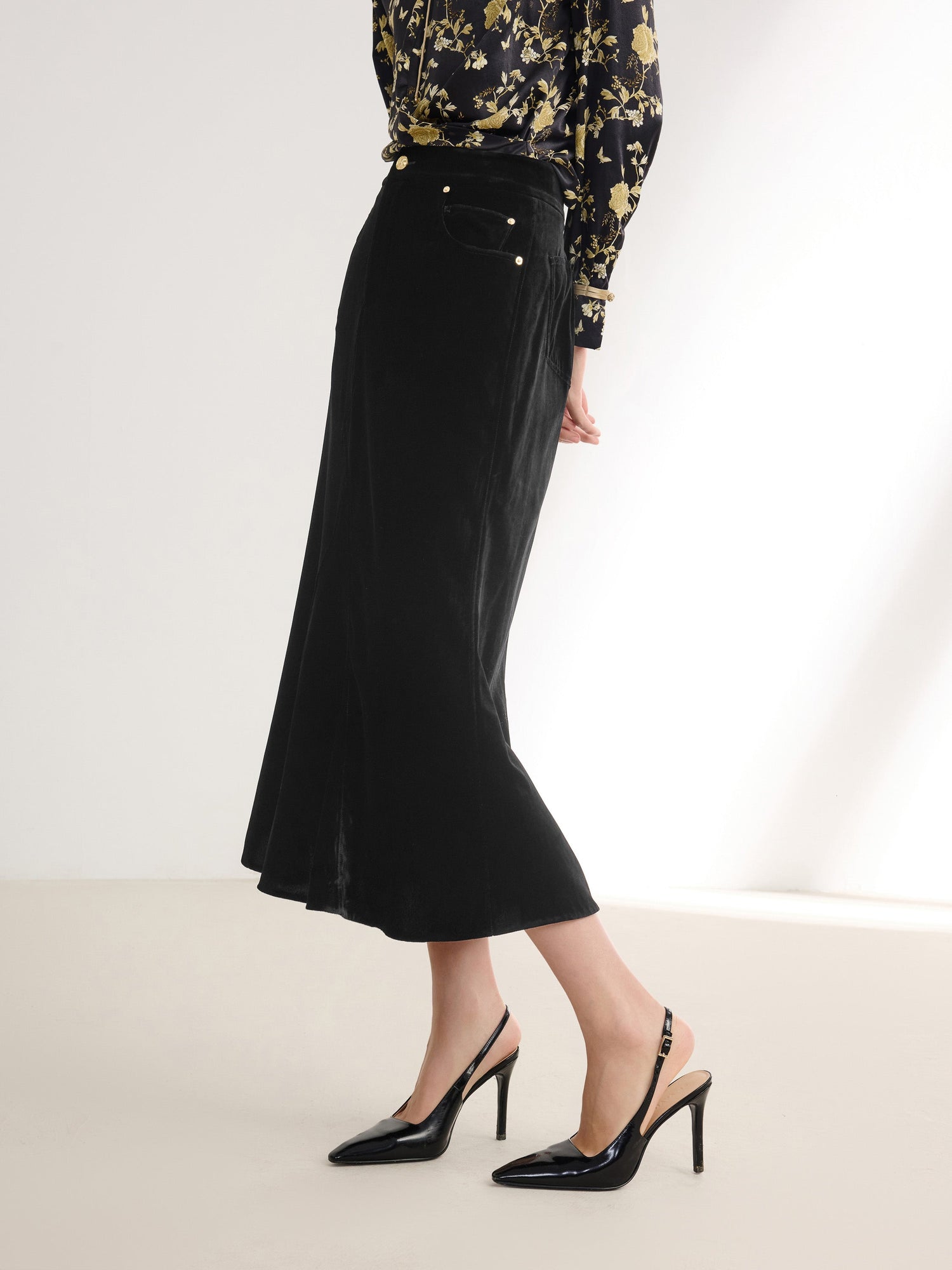 Mulberry Silk Skirt | Black