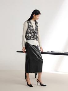 Floral Print Vest | Black