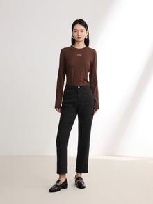 Straight Leg High-Waisted Jean | Black