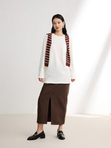 Loose-Fit Long Sleeve Tee | White