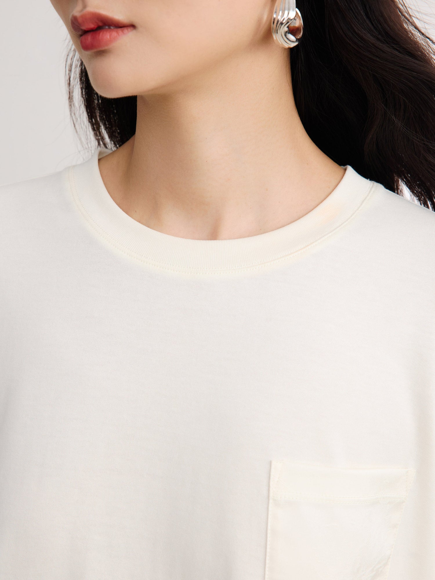 Loose-Fit Long Sleeve Tee | White
