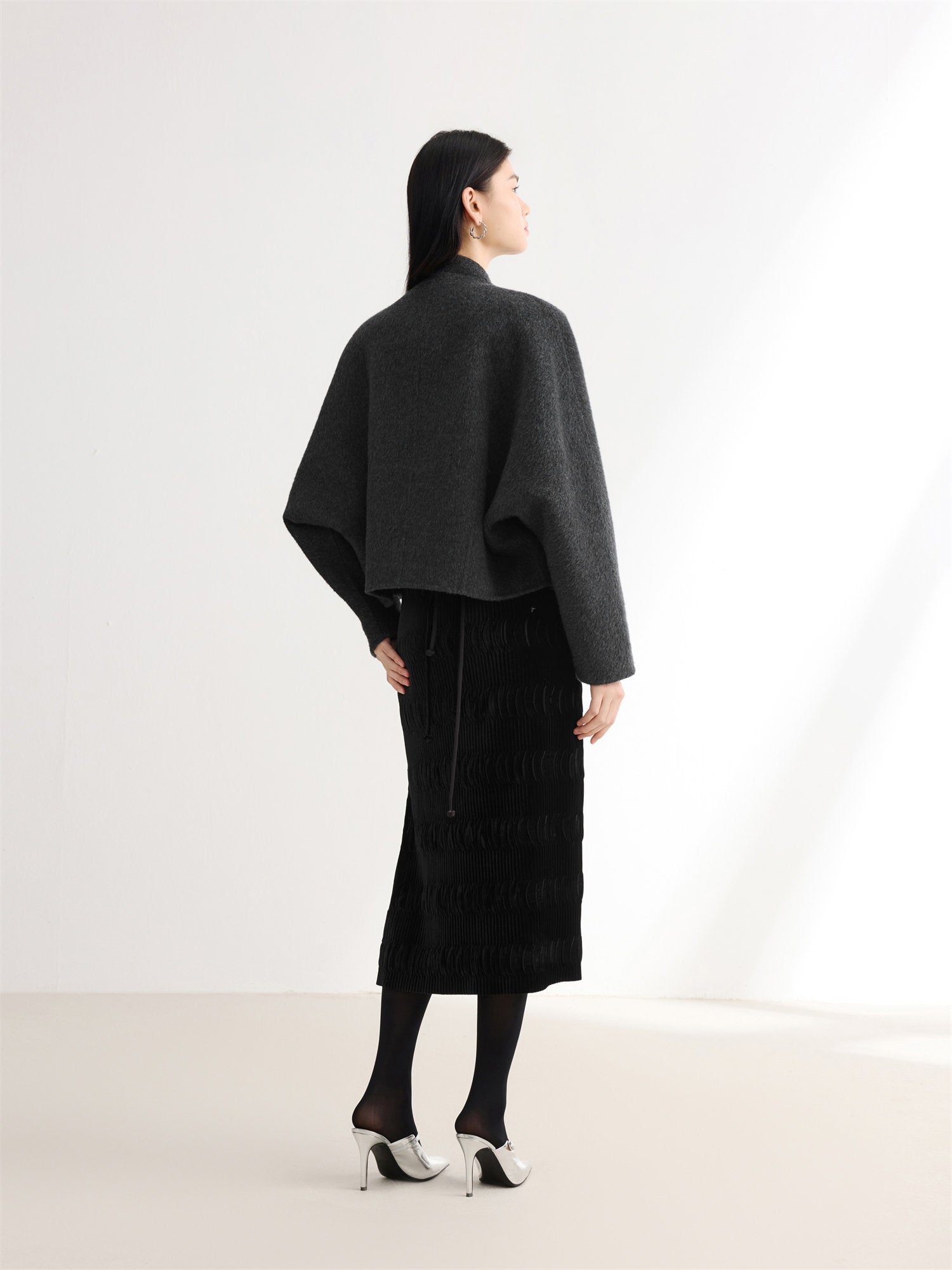 Chinese Style Double-Faced Short Coat | Grey