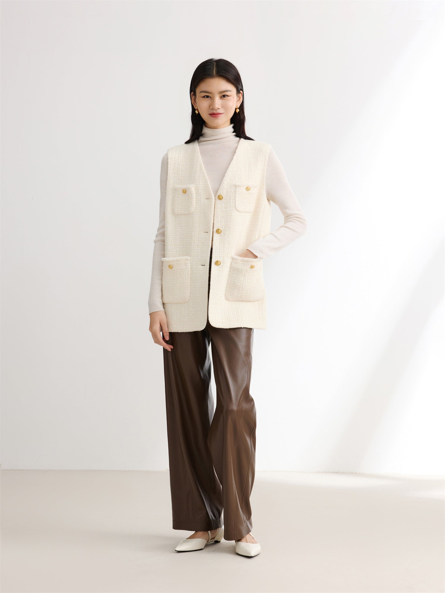 Pleated Pant | Brown