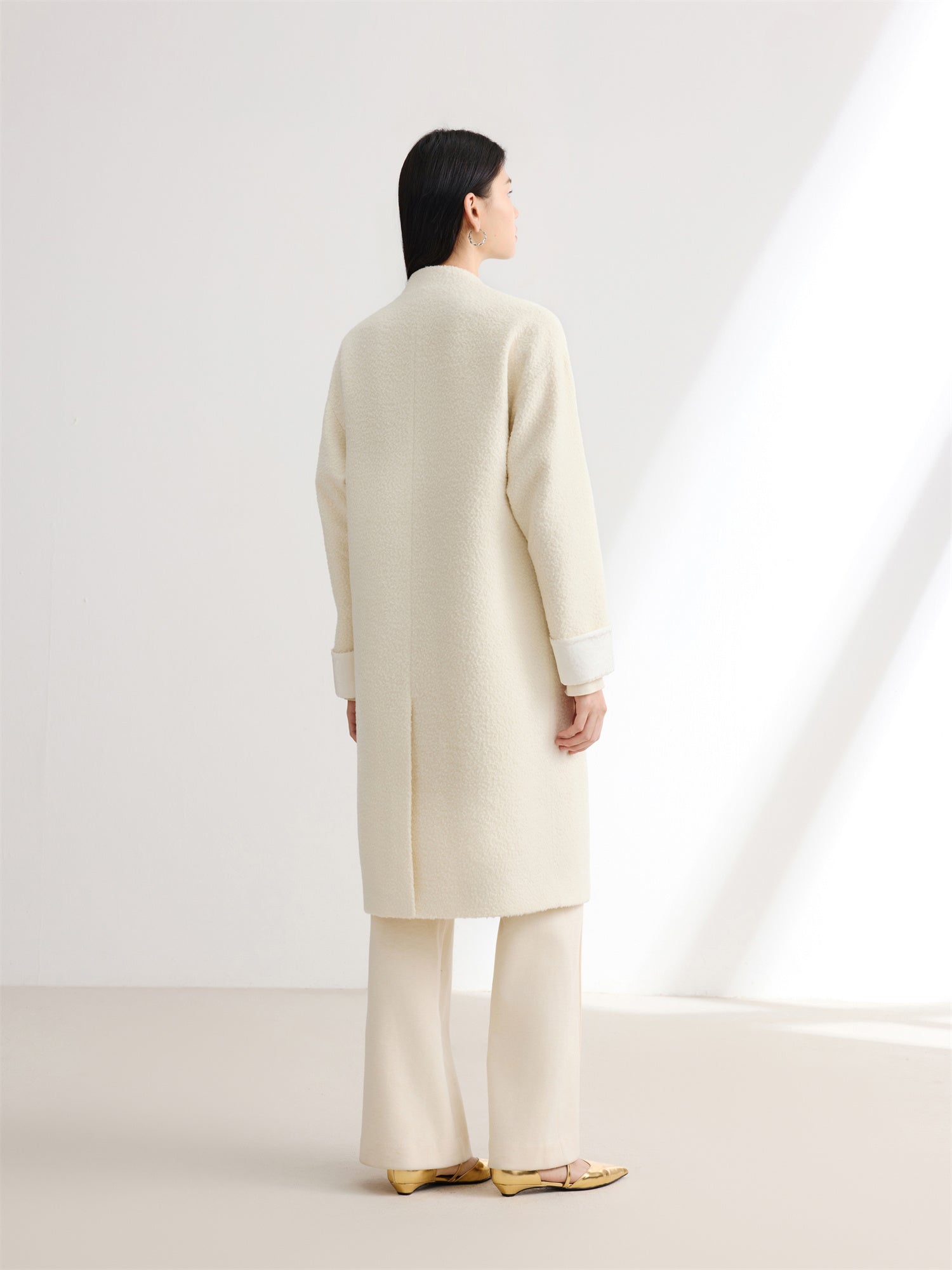 Boucle Long Blazer | Beige