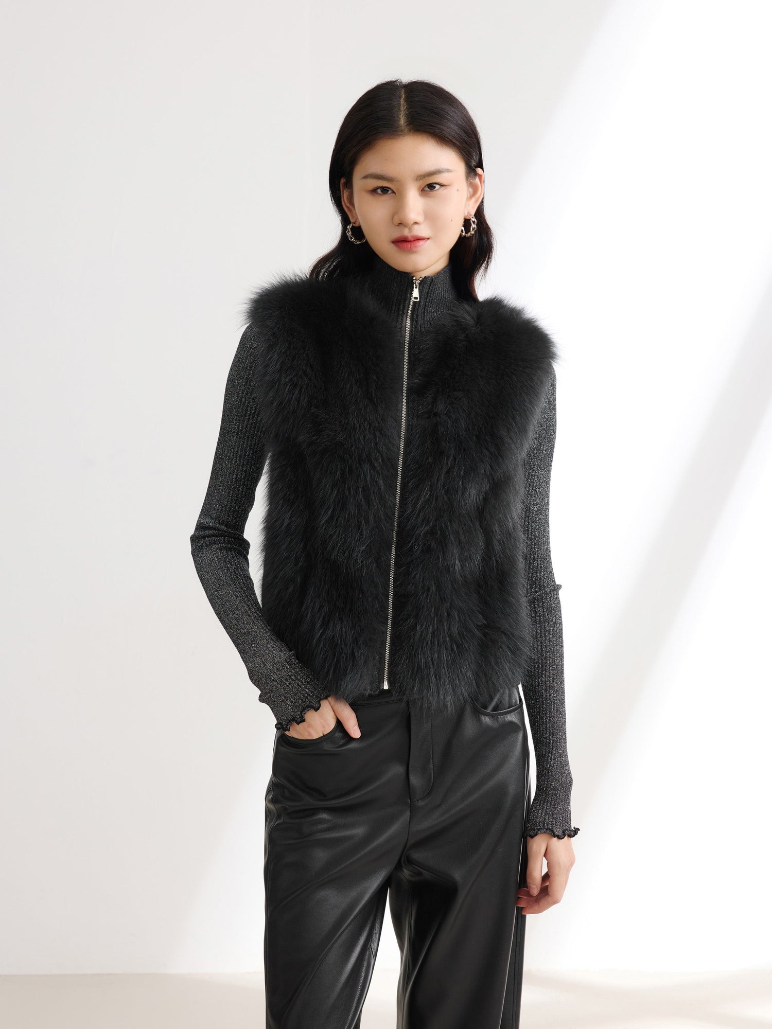 Sheep Wool & Cashmere Blend Vest | Grey
