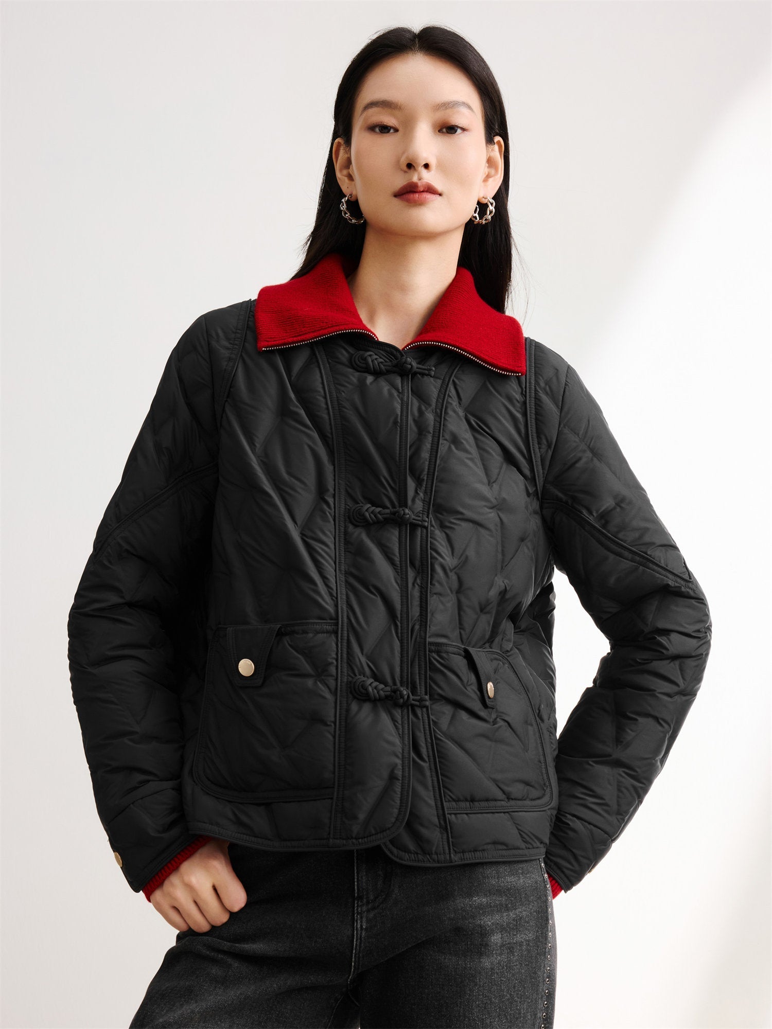 Lightweight Short Down Jacket | Black