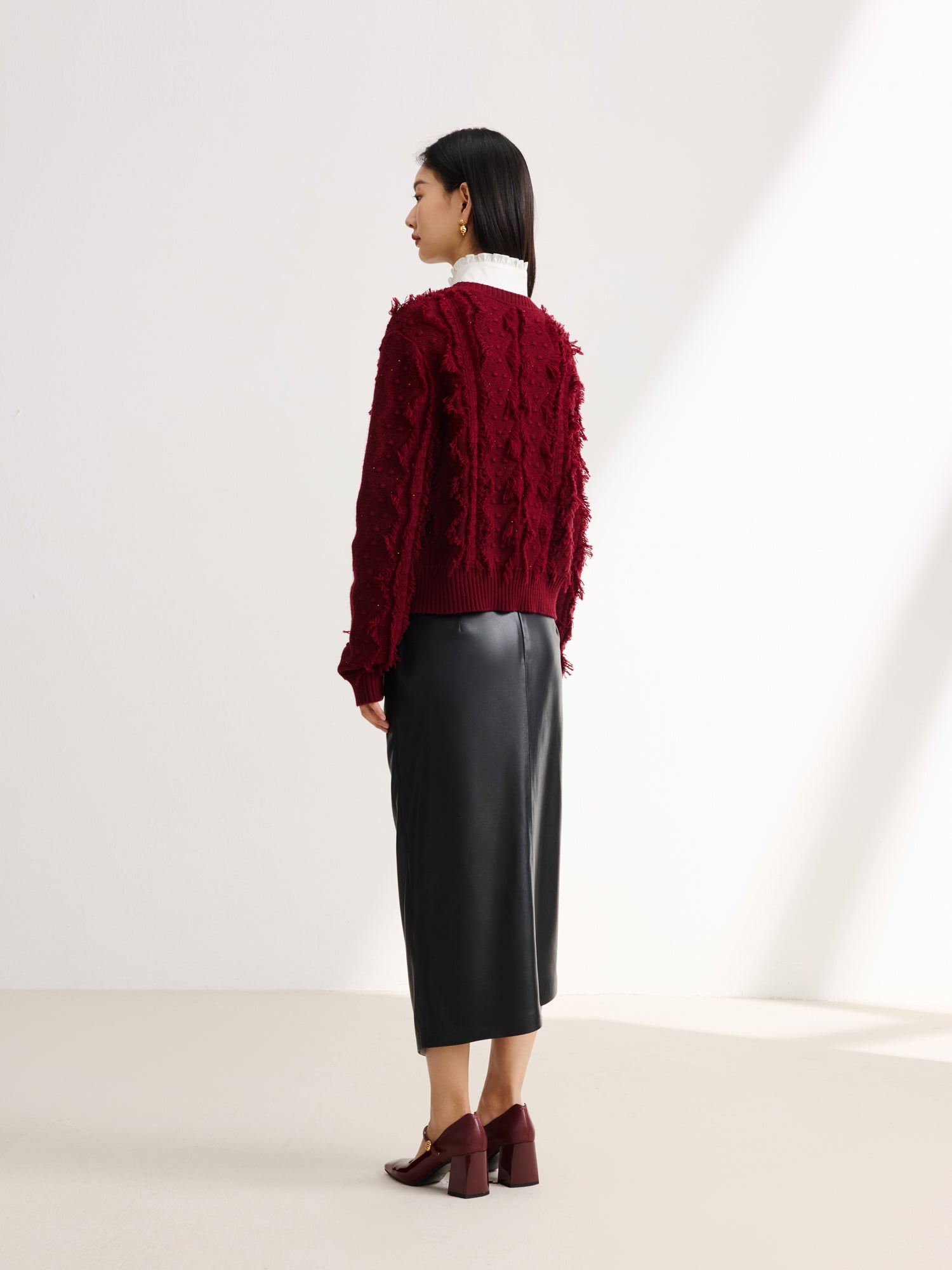 Knit Sweater | Wine Red