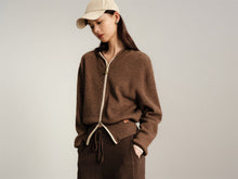 Yak Wool Zippered Hoodie | Brown