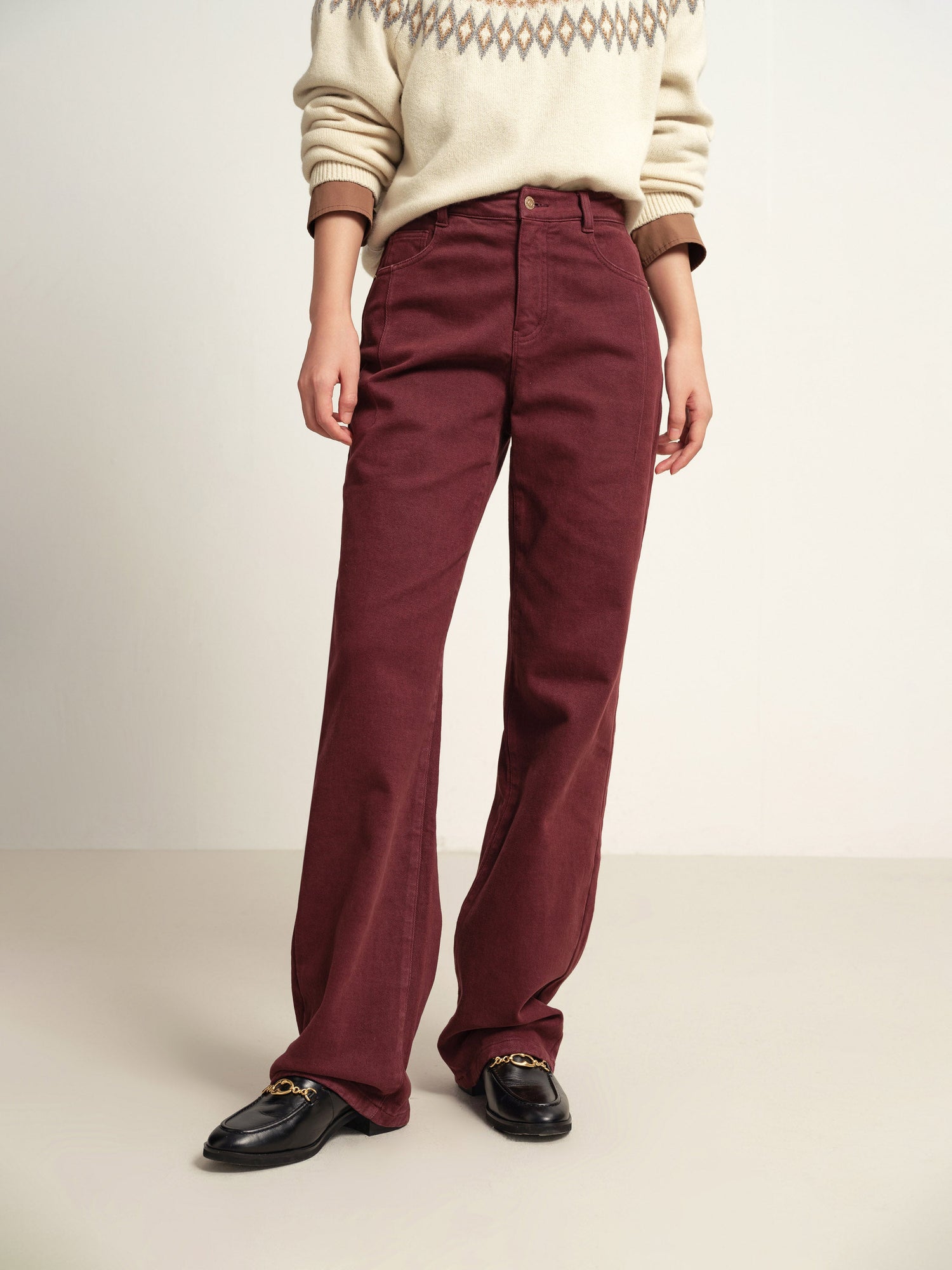 Slim Fit Pants | Burgundy