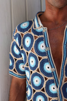 Evil Eye Knit Shirt | Blue