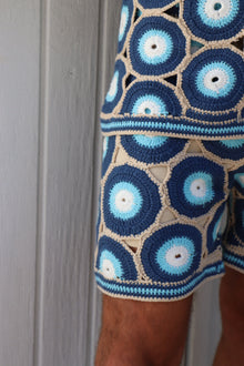 Evil Eye Knit Short | Blue