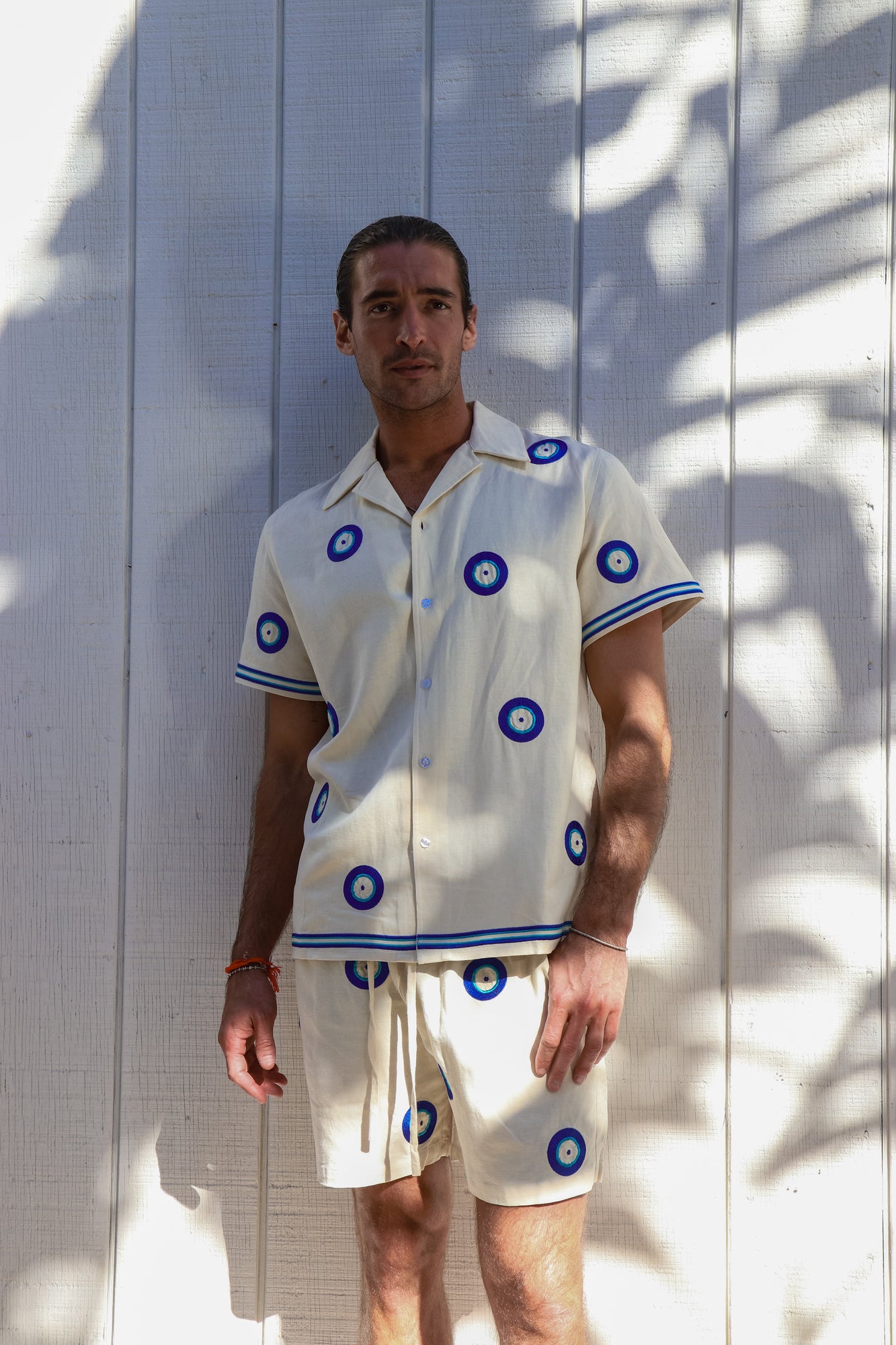 Evil Eye Linen Short | Beige