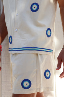 Evil Eye Linen Shirt | Beige