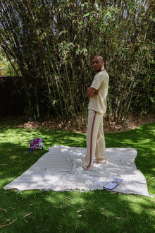 Striped Knit Pant | Beige