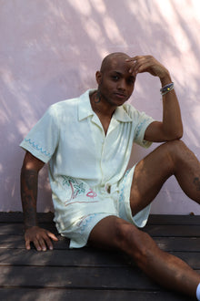 Flamingo Beach Terry Shirt | Beige