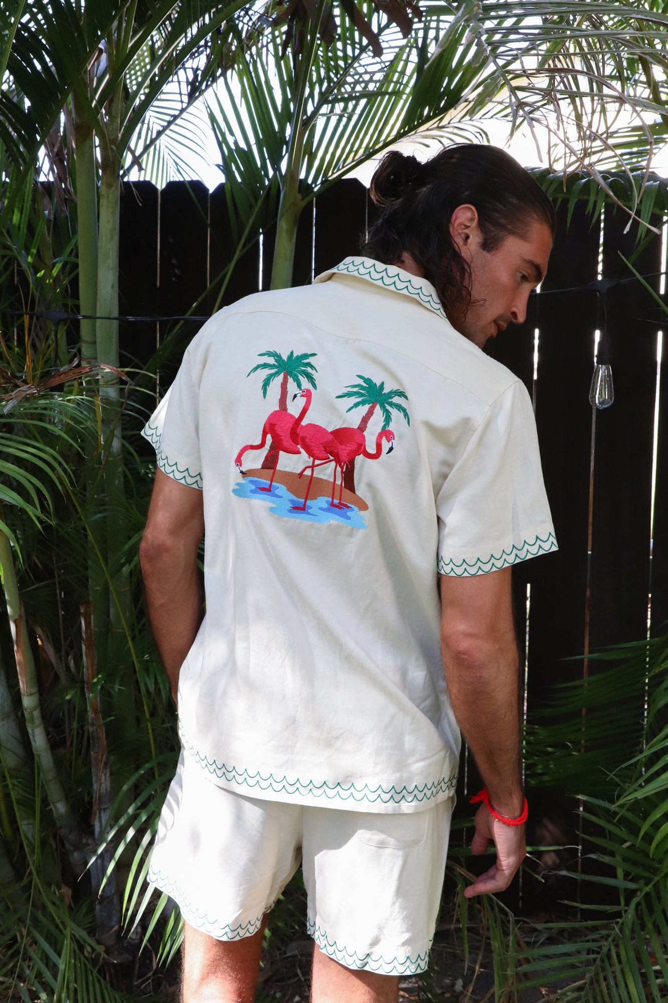 Flamingo Beach Linen Shirt | Beige