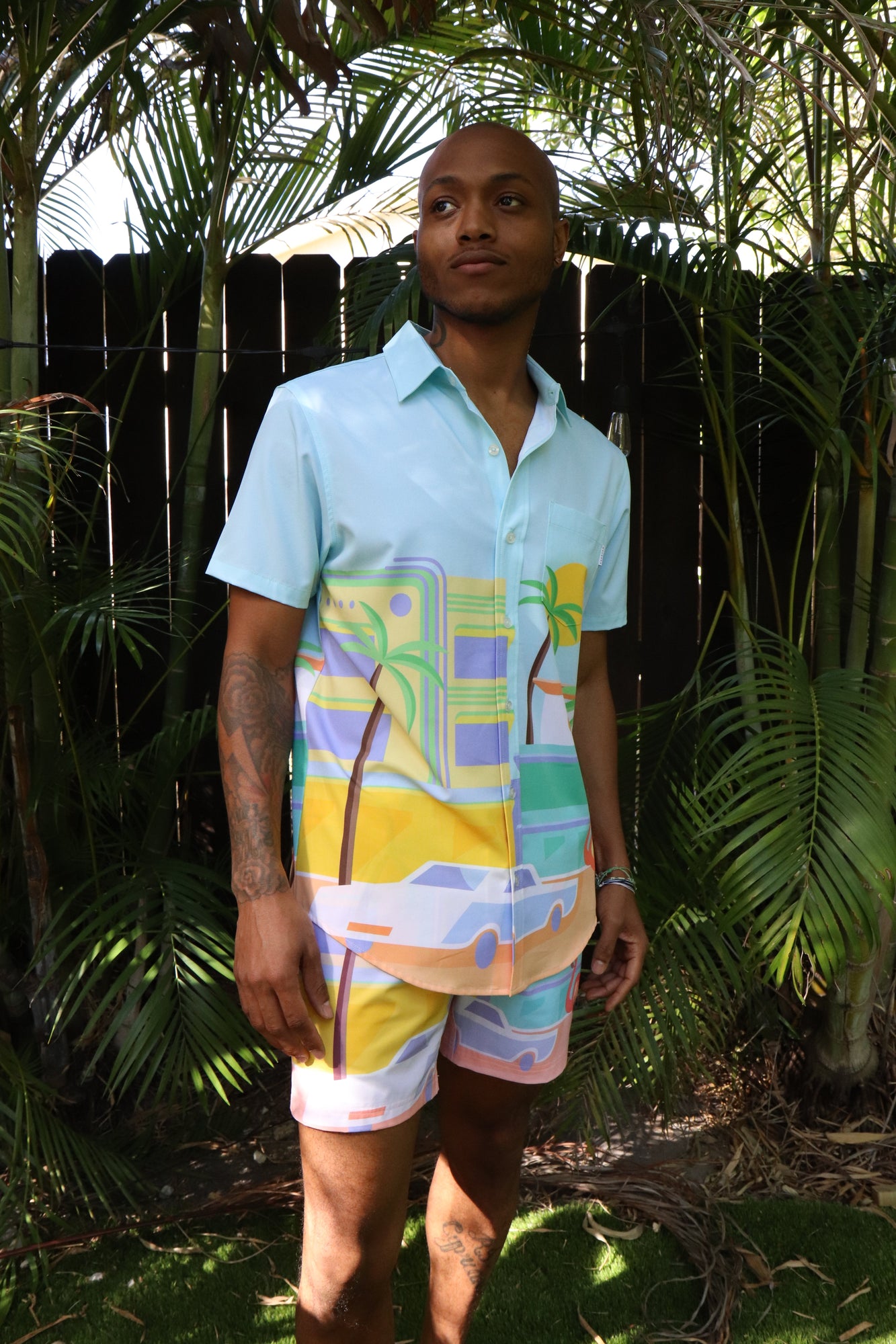 Flamingo Beach Swim Short | Blue