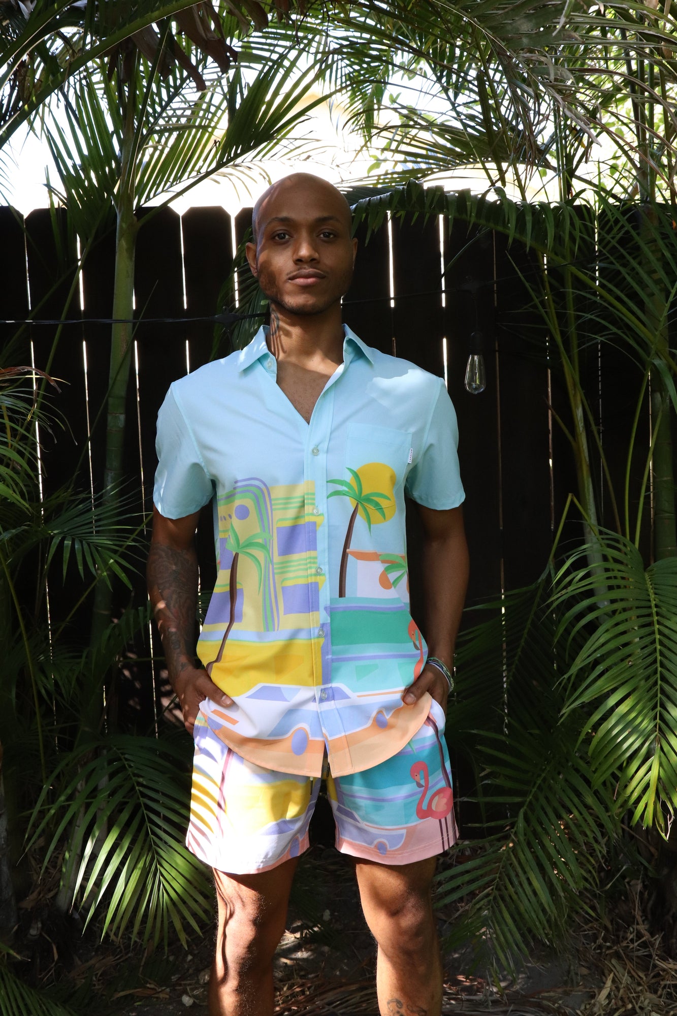 Flamingo Beach Swim Short | Blue