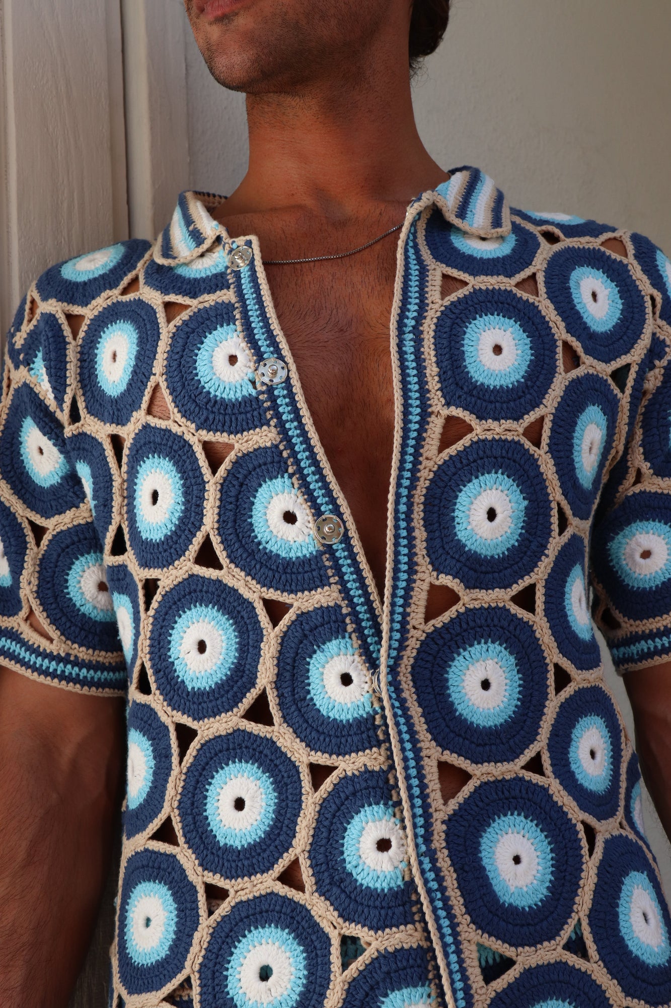 Evil Eye Knit Shirt | Blue