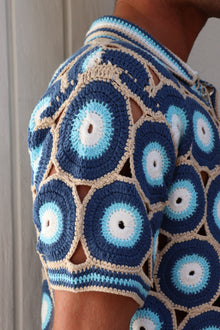 Evil Eye Knit Shirt | Blue