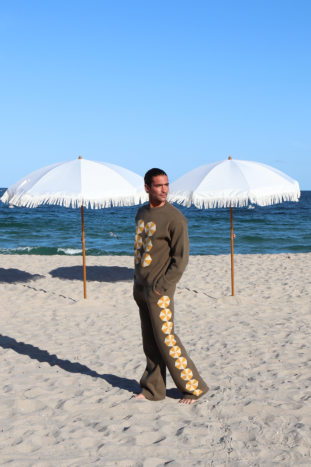 Green Umbrella Knit Pant | Green