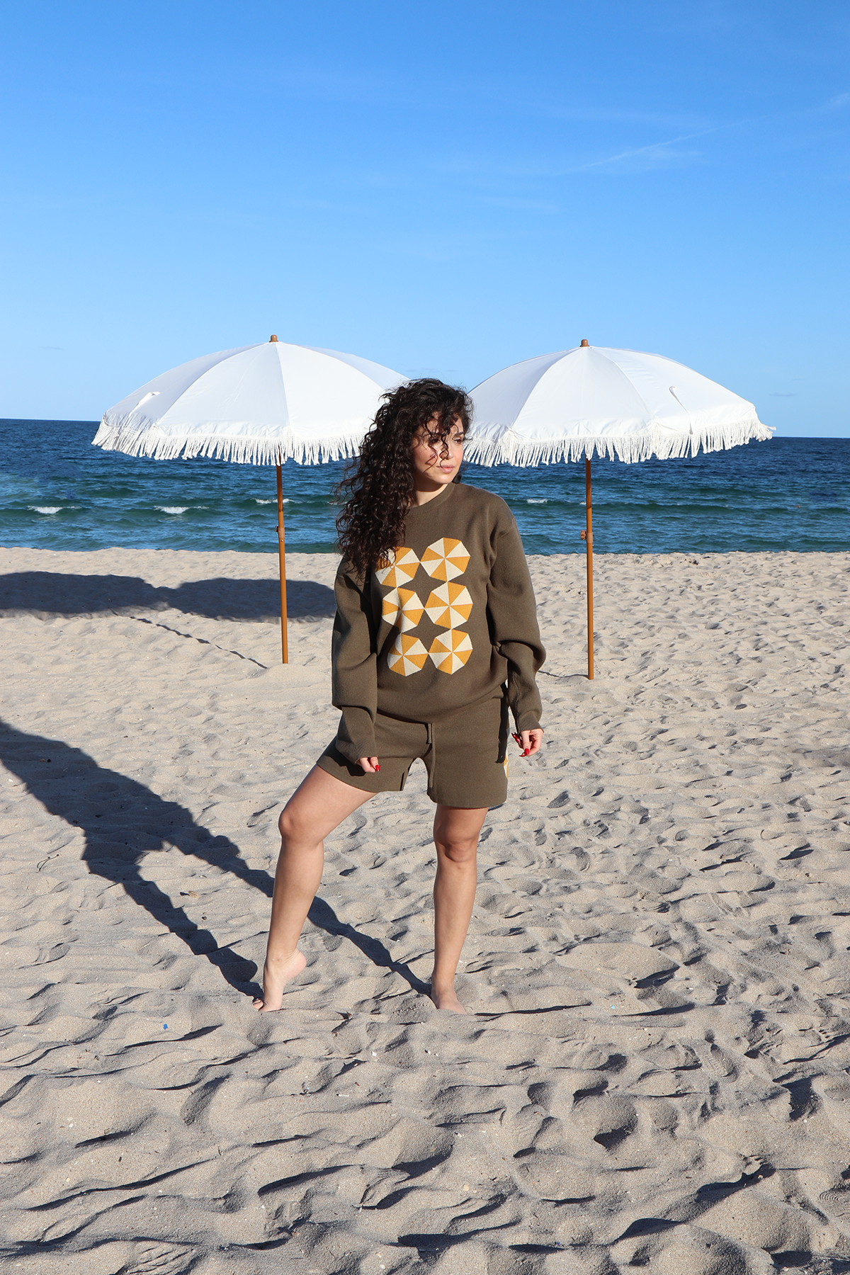 Green Umbrella Knit Short | Green