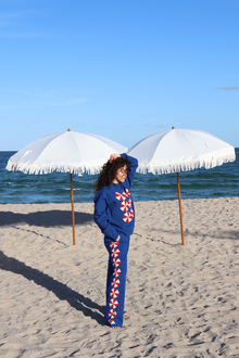 Blue Umbrella Knit Pant | Blue