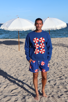 Blue Umbrella Knit Sweater | Blue