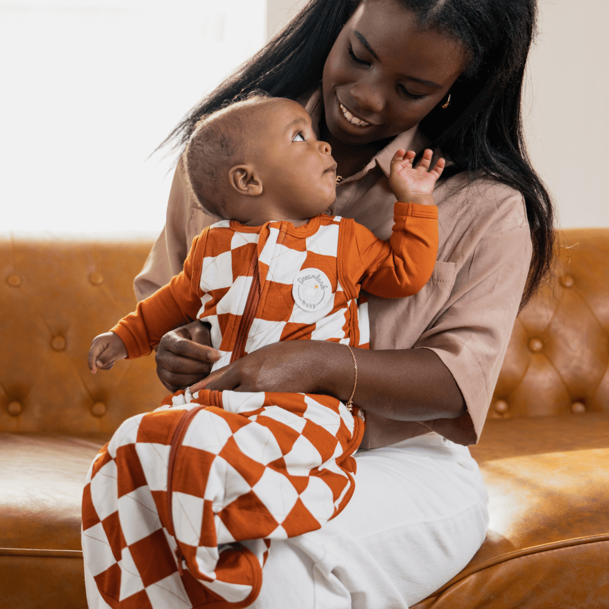 Bamboo Classic Sleep Sack (Non-Weighted) | Rust Checkerboard