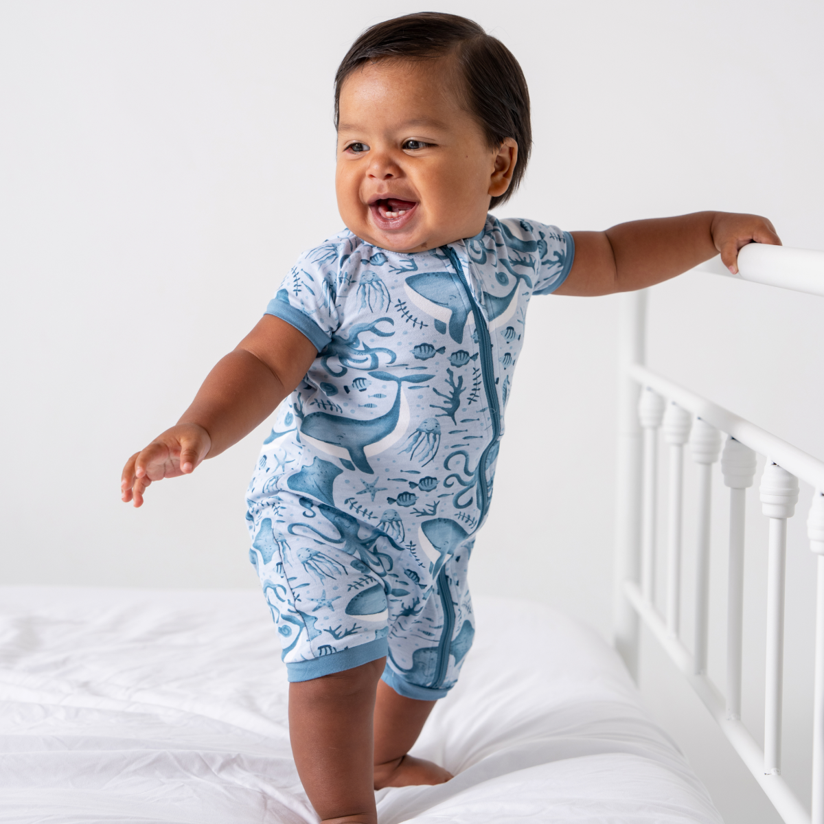 Baby | Short-Sleeve Bamboo Romper | Olive