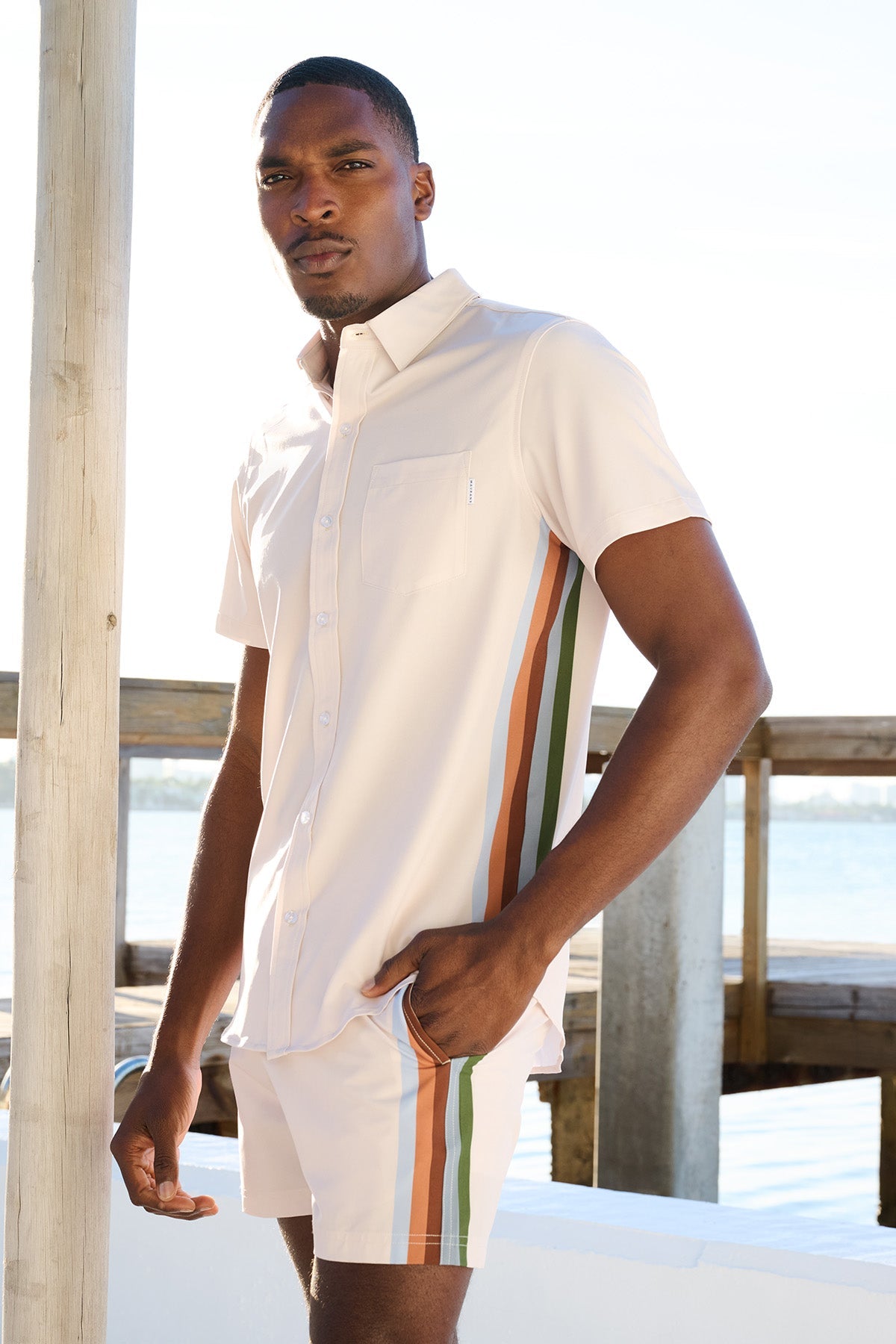 Rayas Swim Shorts | Beige