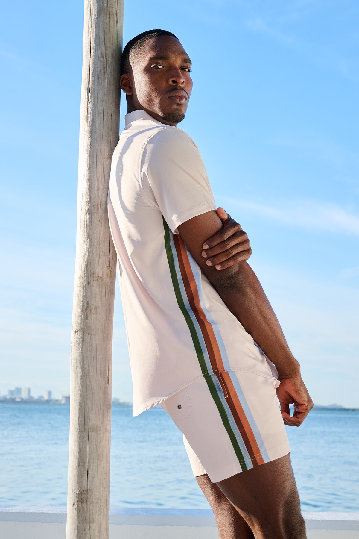 Rayas Swim Shorts | Beige